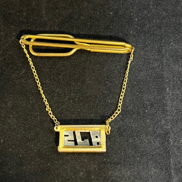 Vintage Swank AJ5 Gold Tone With Spinels Tie Bar (2872) - Picture 2 of 5